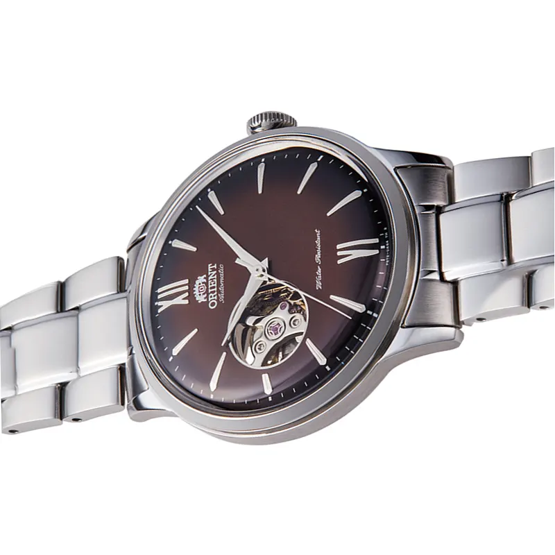 Orient Bambino Open Heart Brown Dial Men's Watch- RA-AG0027Y